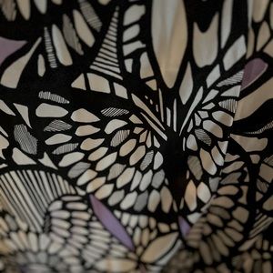 beautiful silk strapless dress. Butterfly accents in pattern. Size 8